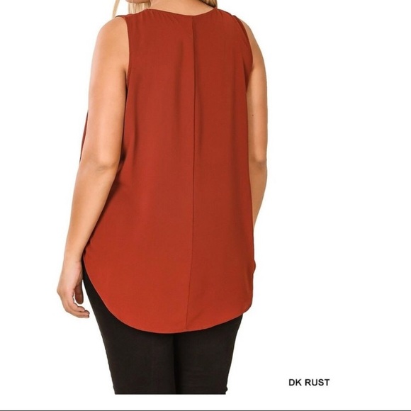 NWOT- Sleeveless PLUS Crepe Tank - Picture 2 of 3